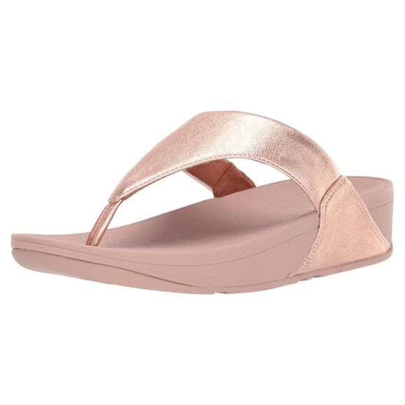 FitFlop™ Women's Lulu Leather Toe-Post Sandal - Rose Gold NIB - Picture 1 of 5